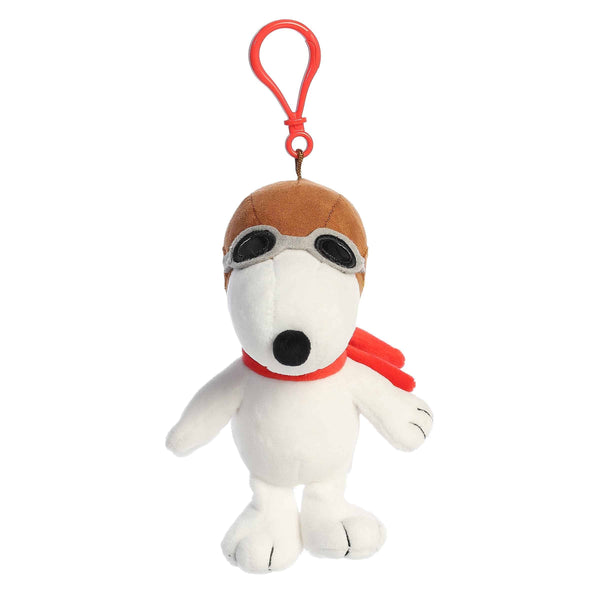 Aurora Plush Aurora® 5" Flying Ace Plush Keychain – Snoopy Aviator Clip-On