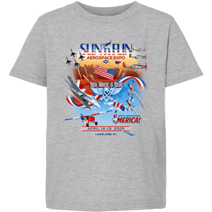 SUN 'n FUN Shirts XS / Heather Grey Poster SUN 'n FUN 2026 Kids T-Shirt